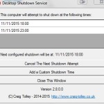 Desktop Shutdown Service Main Window